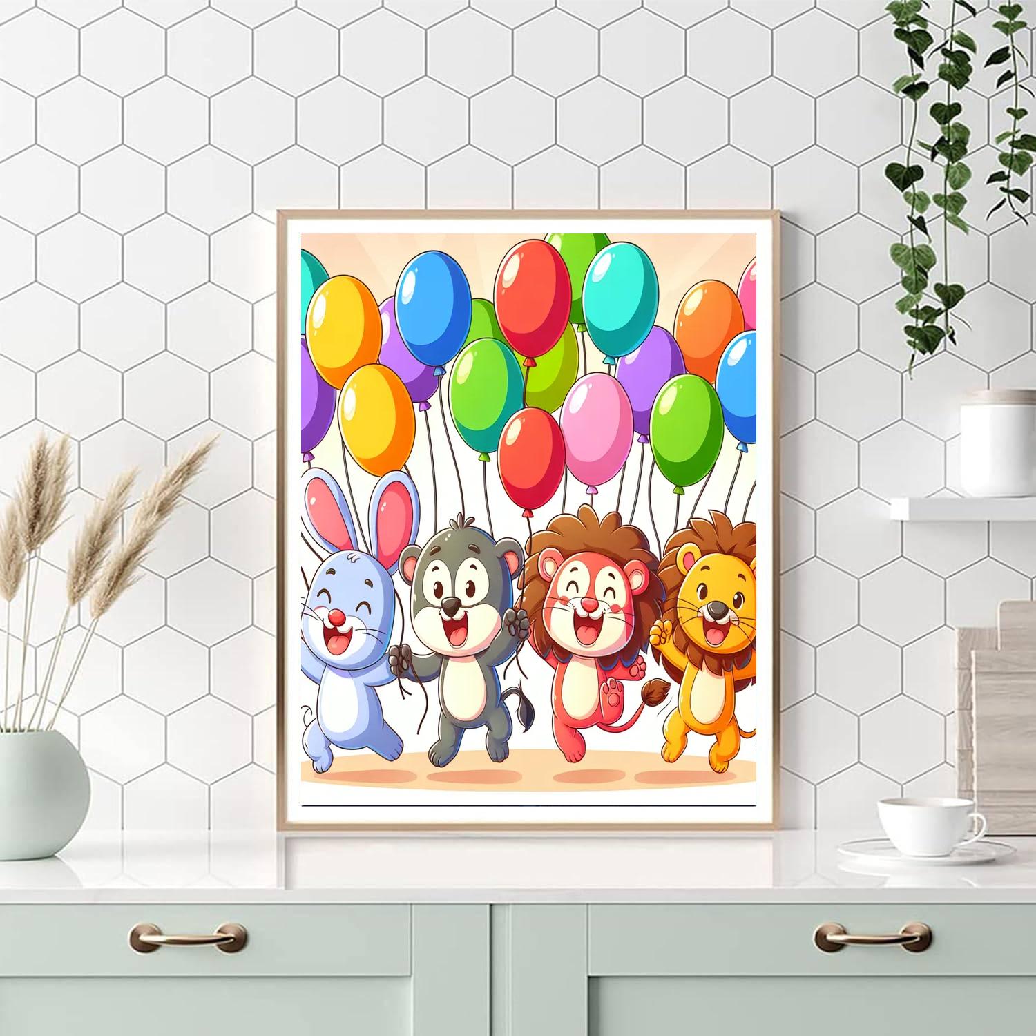 Animal Balloon Parade Painting Number Kit