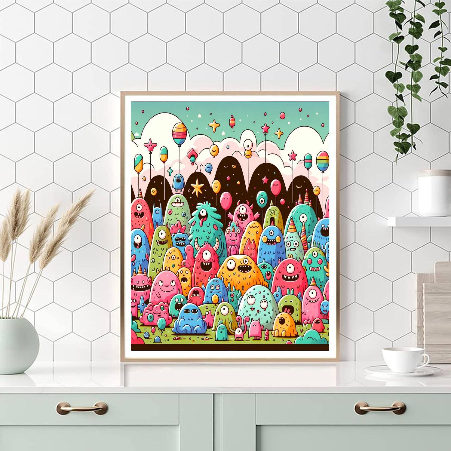 Adventure With Silly Monsters Painting By Numbers Kit
