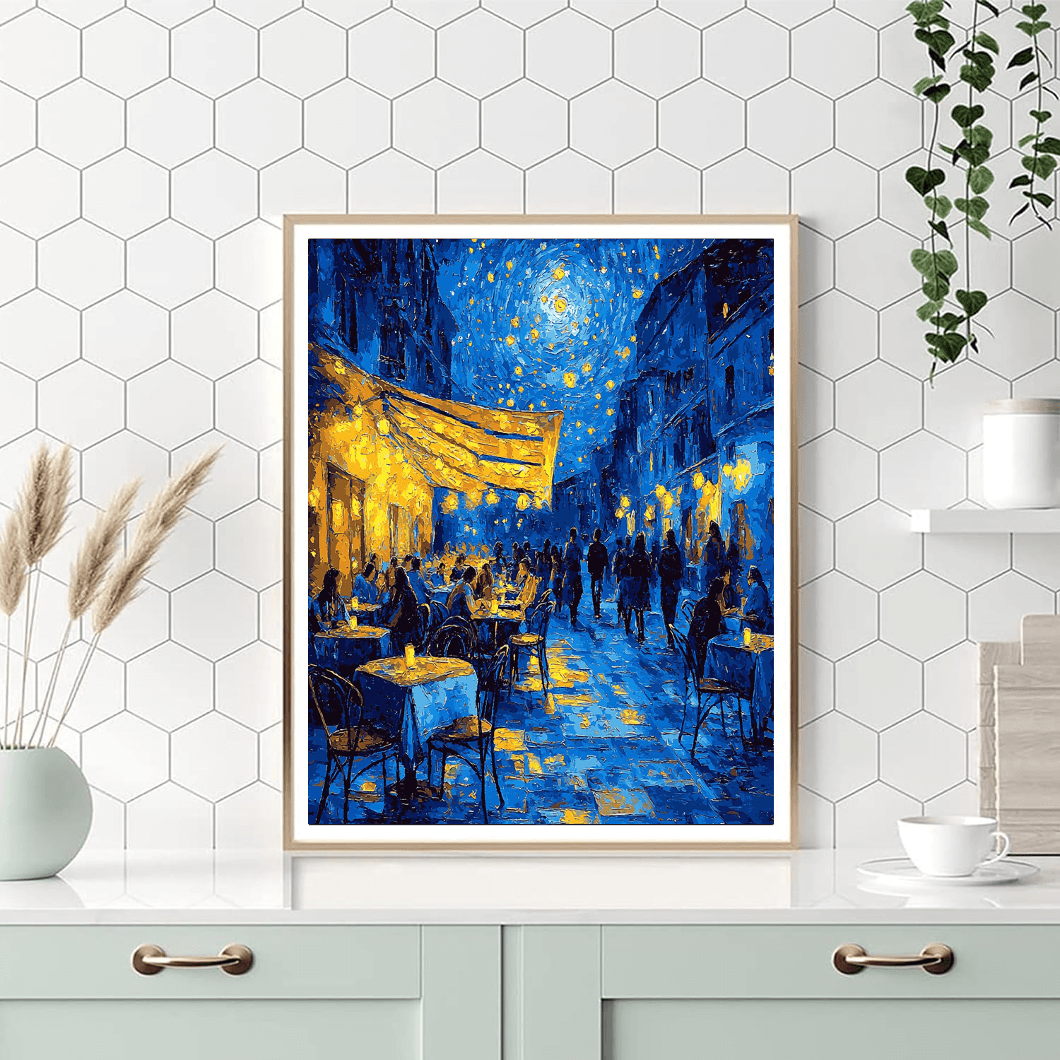 Vincent Van Gogh Inspired Café Terrace At Night Reimagined  Painting By Numbers Kit