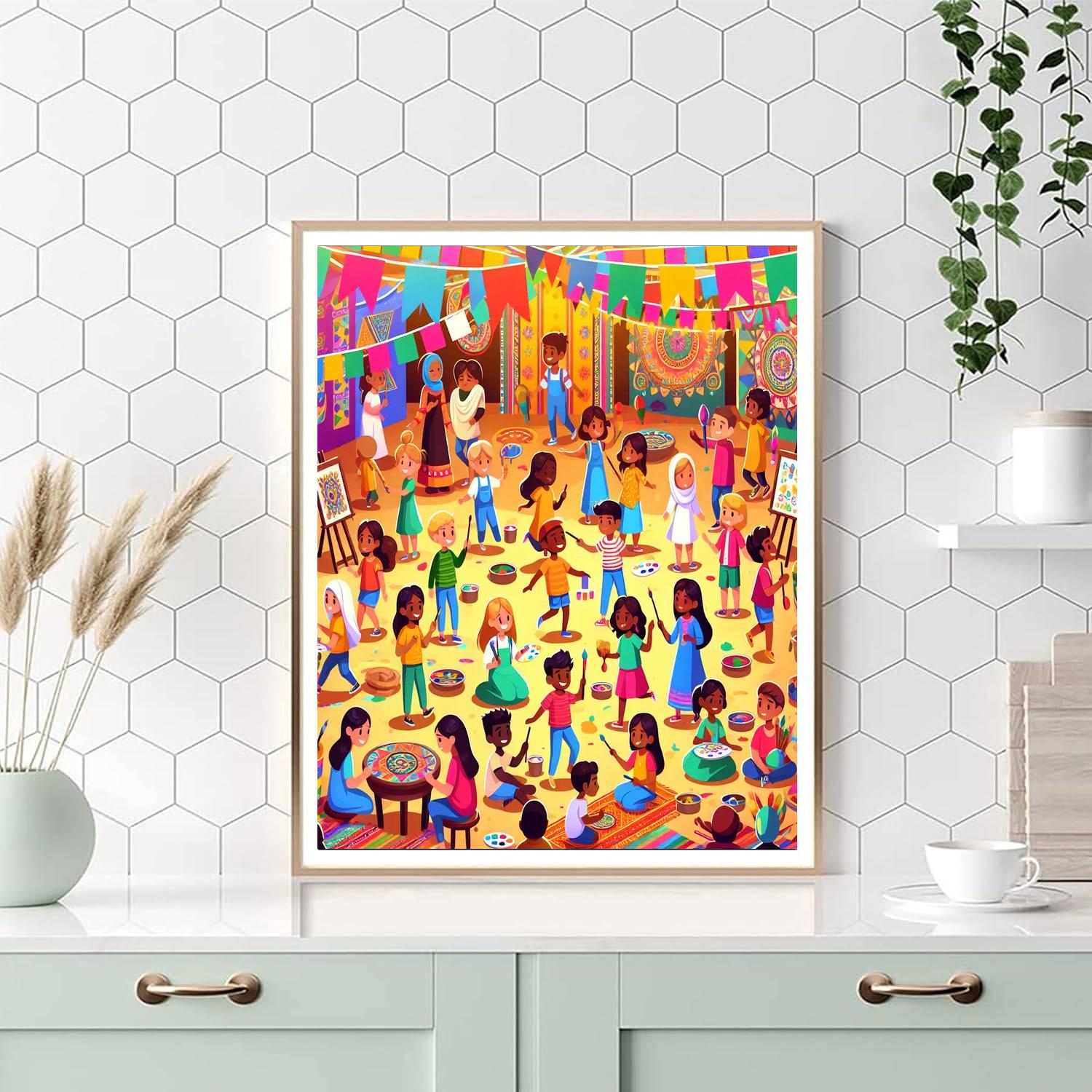 Vibrant Carnival Of Colors Painting By Numbers Kit