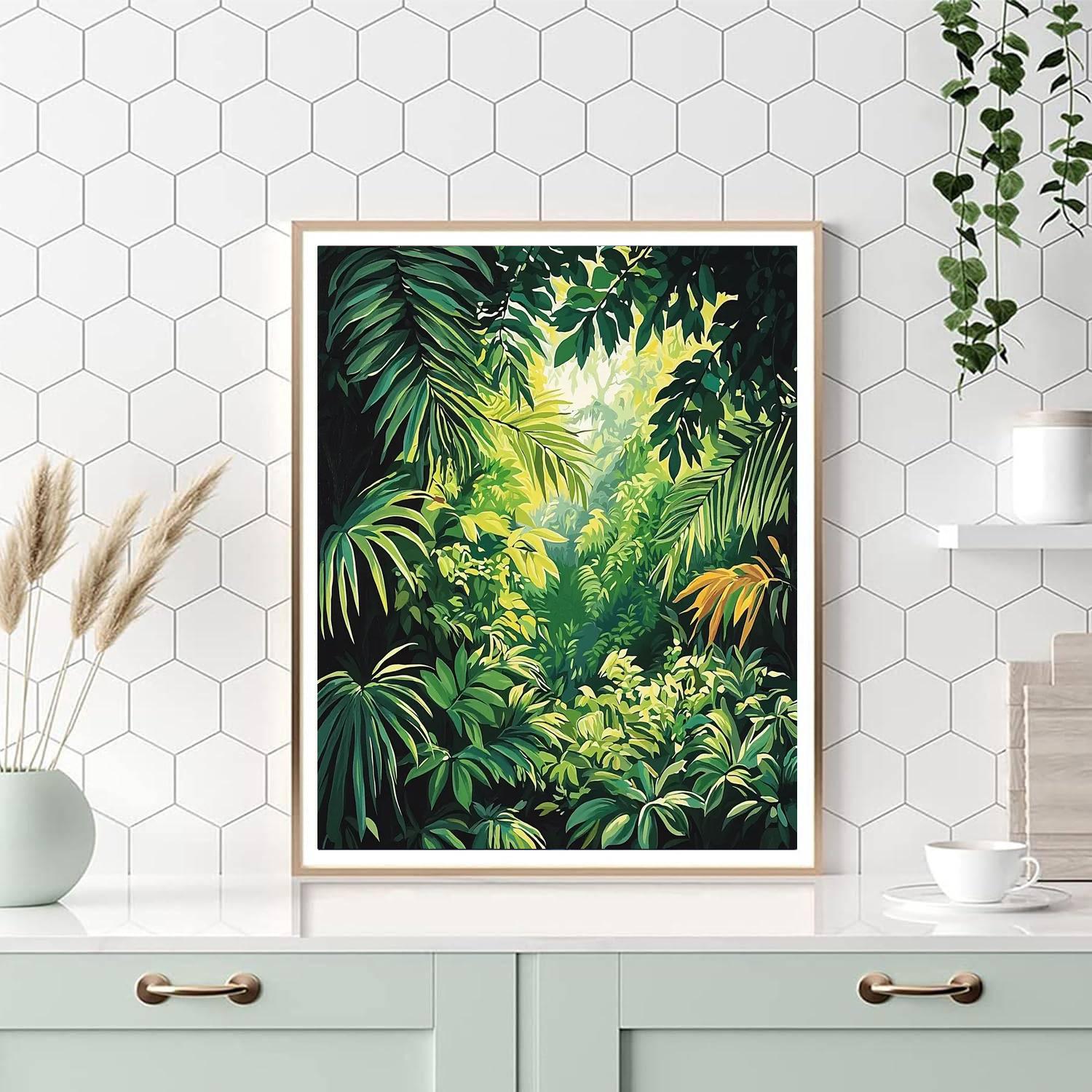 Henri Rousseau Inspired Theatrical Forest  Number Painting