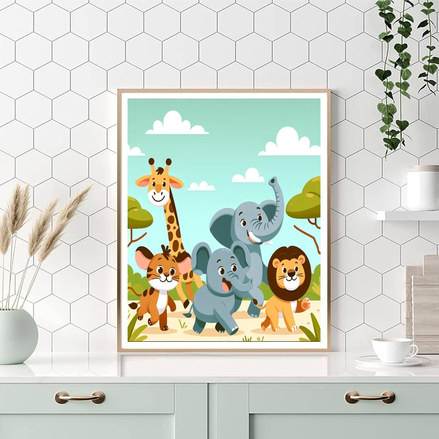 Lively Savannah Stroll Number Painting