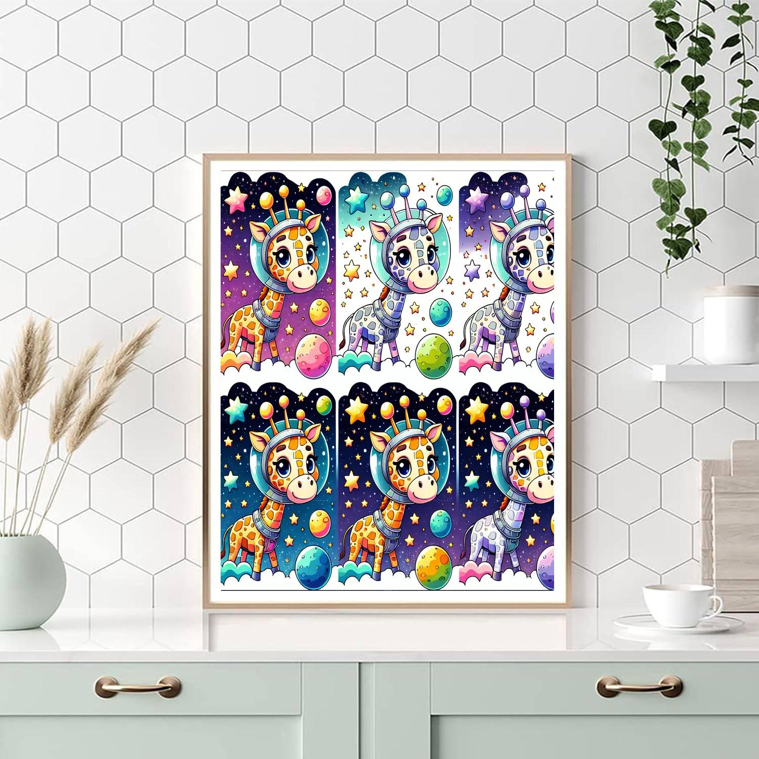 Giraffe Galaxy Exploration Paint By Numbers