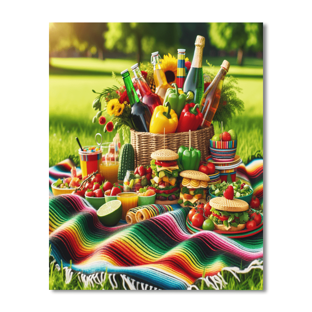 Charming Picnic Day Paint By Numbers Art