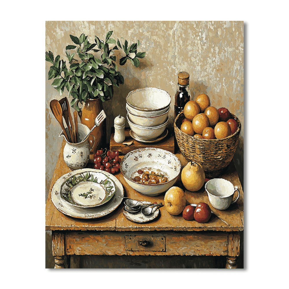 Morandi Inspired Culinary Delights  Numbered Painting Kits