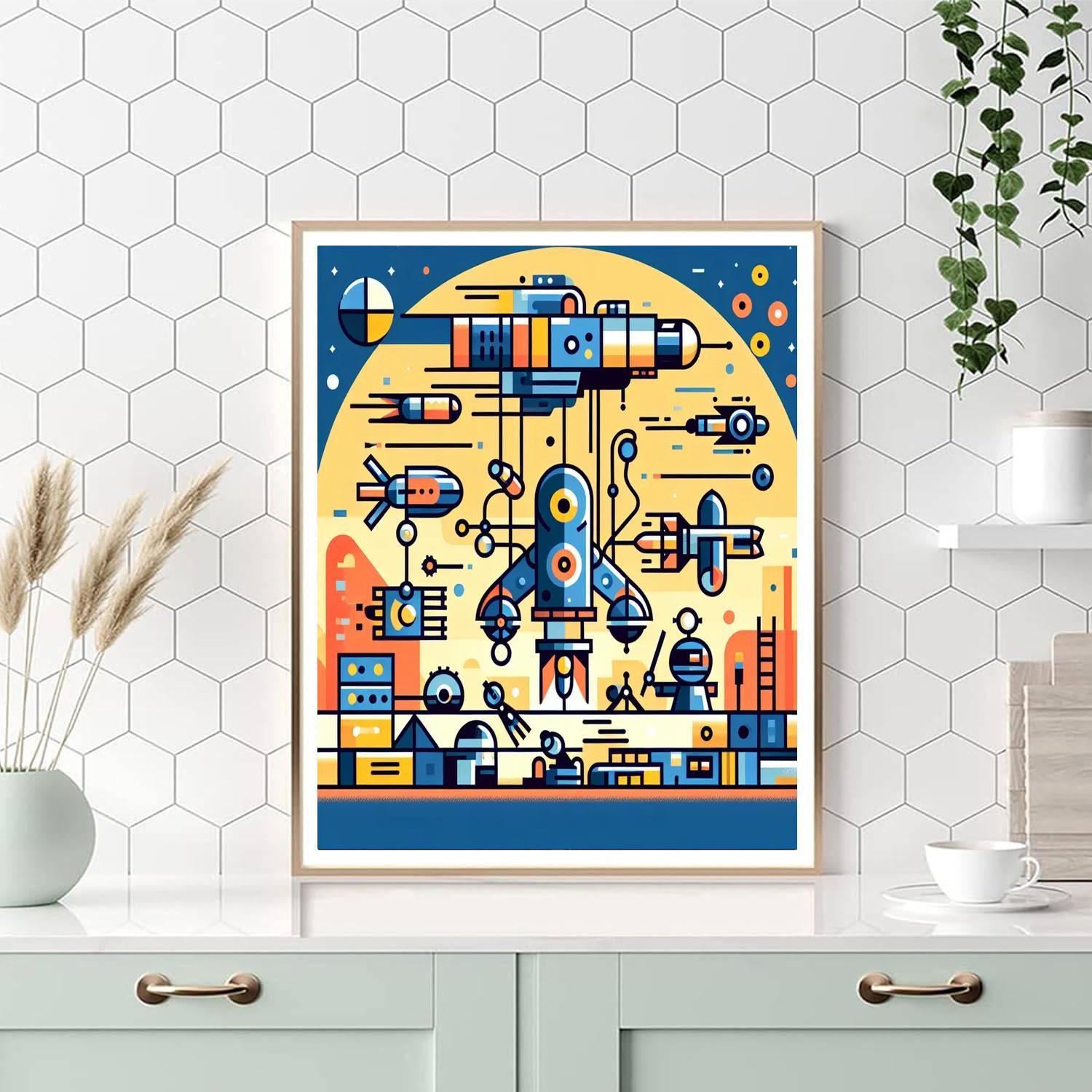 Robot Rescue Squad Painting By Numbers Kit