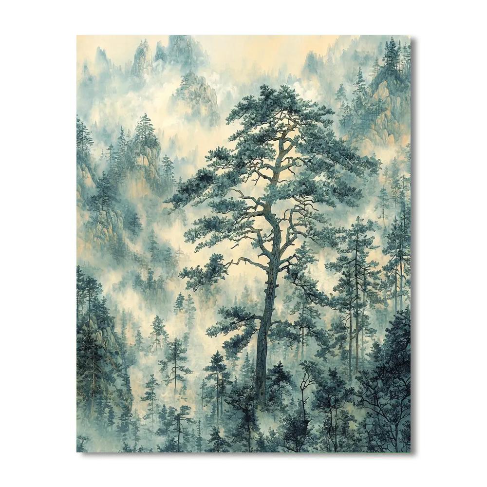 Zhao Mengfu Inspired Whispers Of The Ancient Forest  Paint By Number
