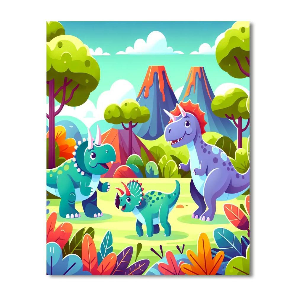 Delightful Dino Friends Numbered Painting Kits