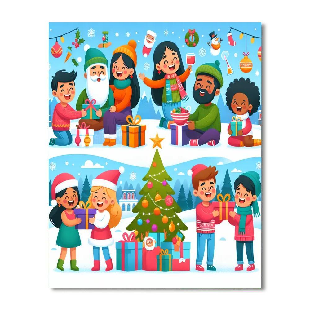 Joyful Holiday Wonderland Paint By Numbers Kits