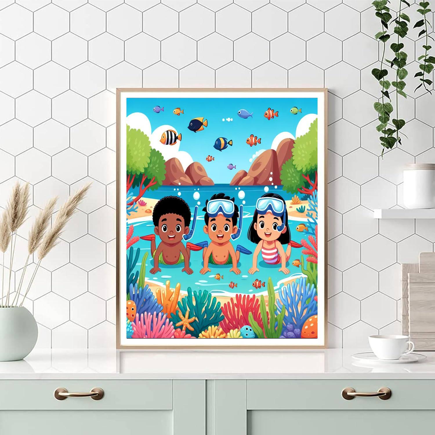 Tropical Lagoon Discovery Painting Number Kit