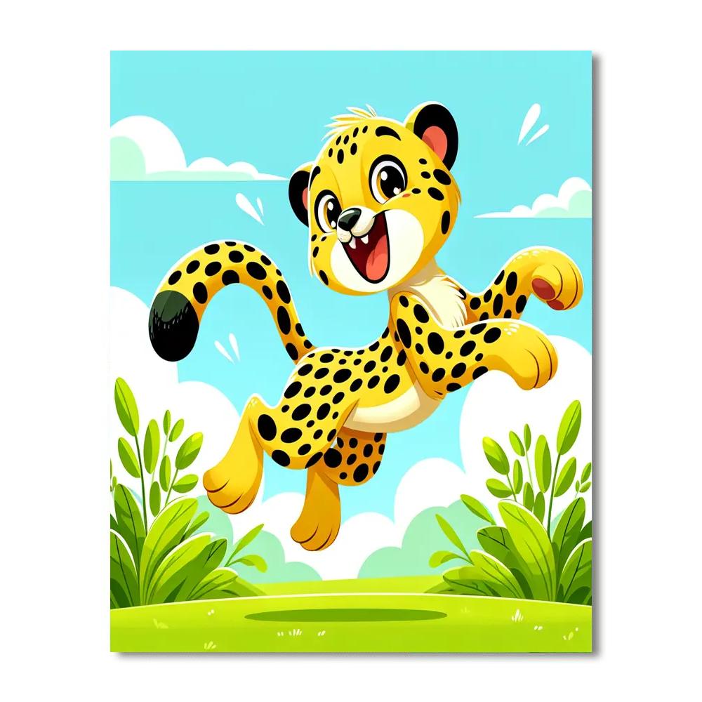 Cute Cheetah Paint By Number