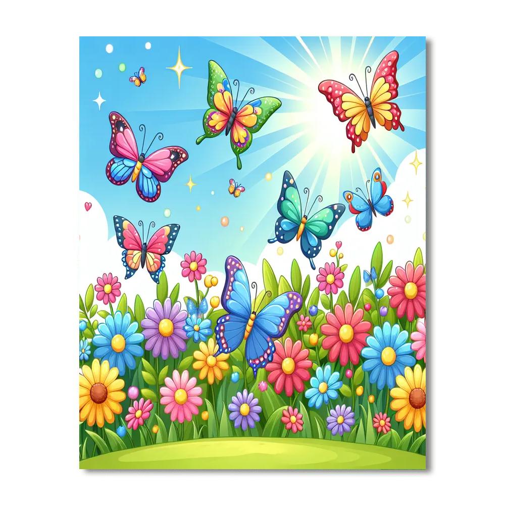 Busy Butterfly Garden Paint By Numbers Art