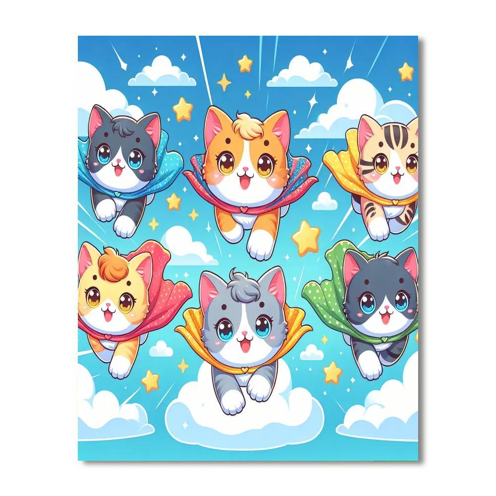 Adventures Of Super Kittens Painting Number Kit