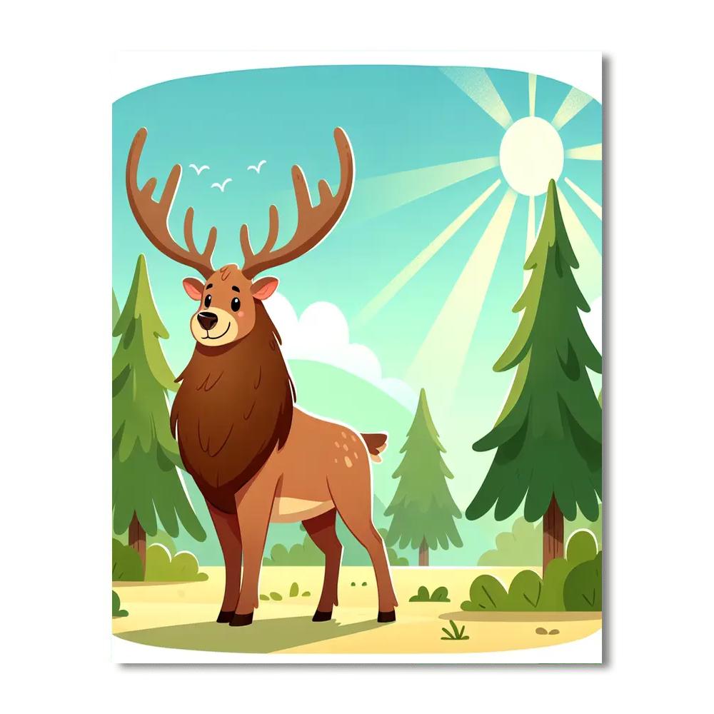 Eager Elk Paint By Numbers Art