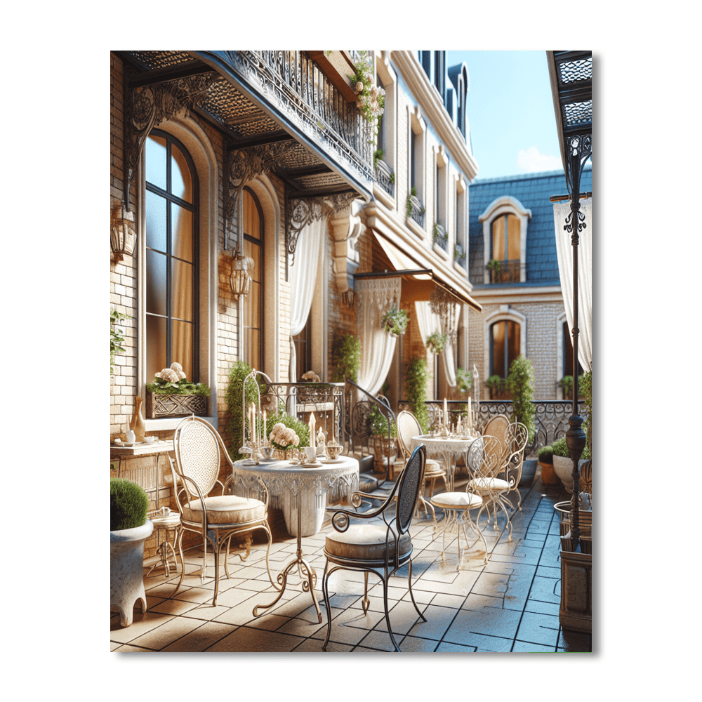 Chic Parisian Terrace Numbered Painting Kits