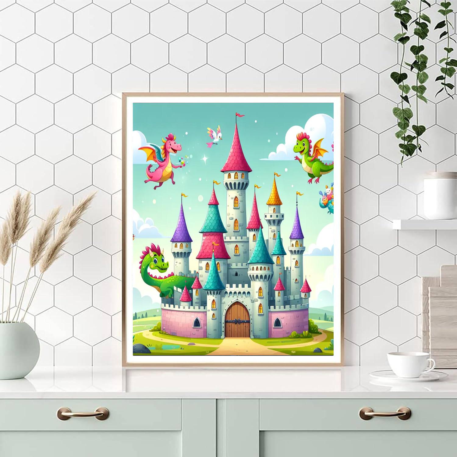 Friendly Fantasy Castle Paint By Numbers Art