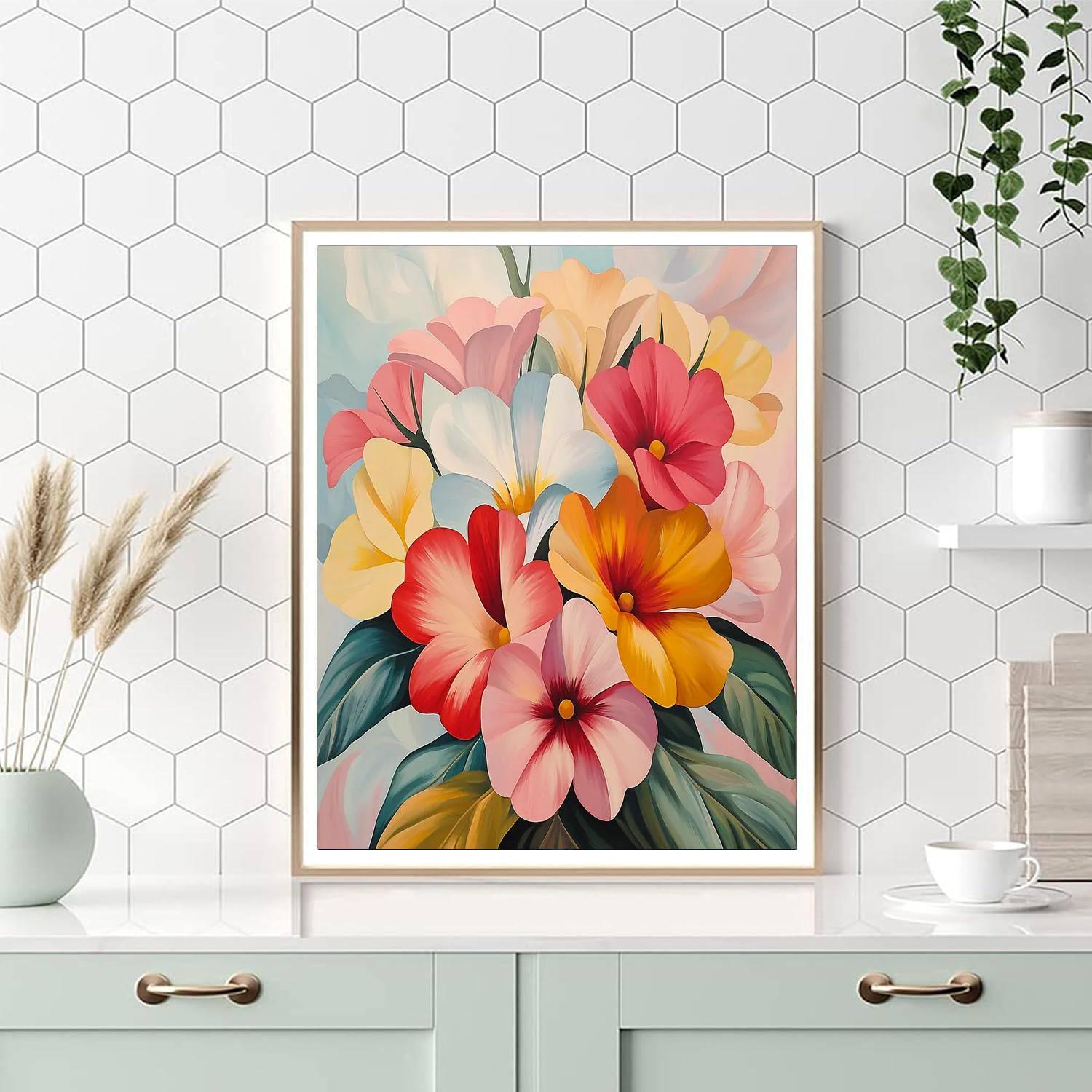 Georgia O'Keeffe Inspired Vibrant Blossoms  Paint By Color
