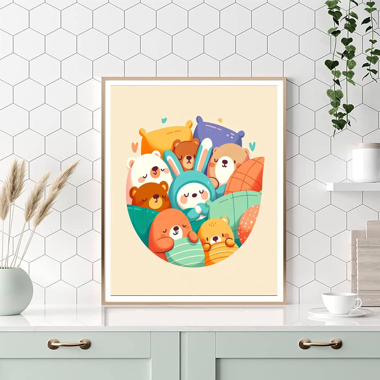 Cuddly Critters Corner Numbered Painting Kits