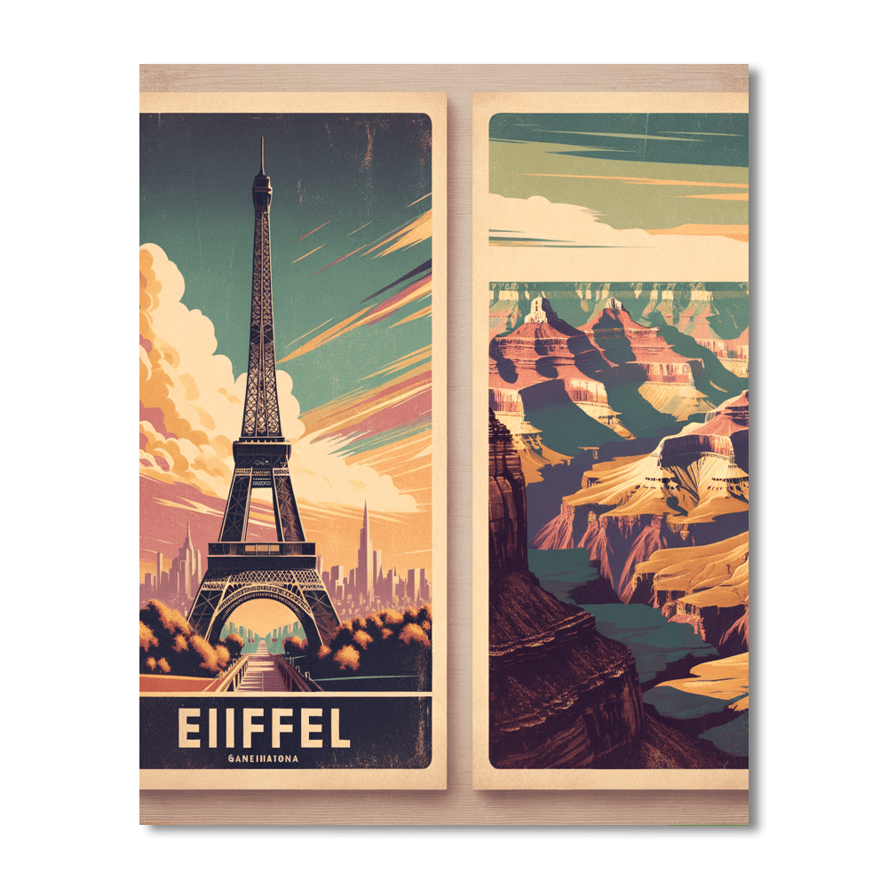 Charming Vintage Travel Posters Paint By Numbers
