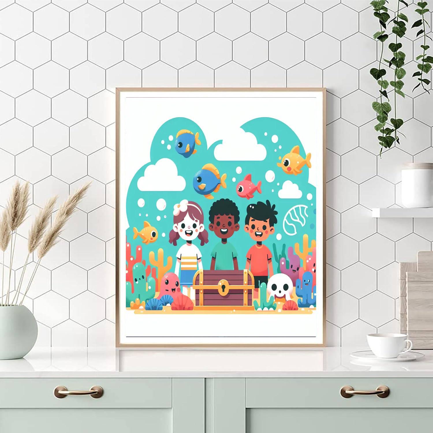 Undersea Treasure Dive Paint By Numbers Art