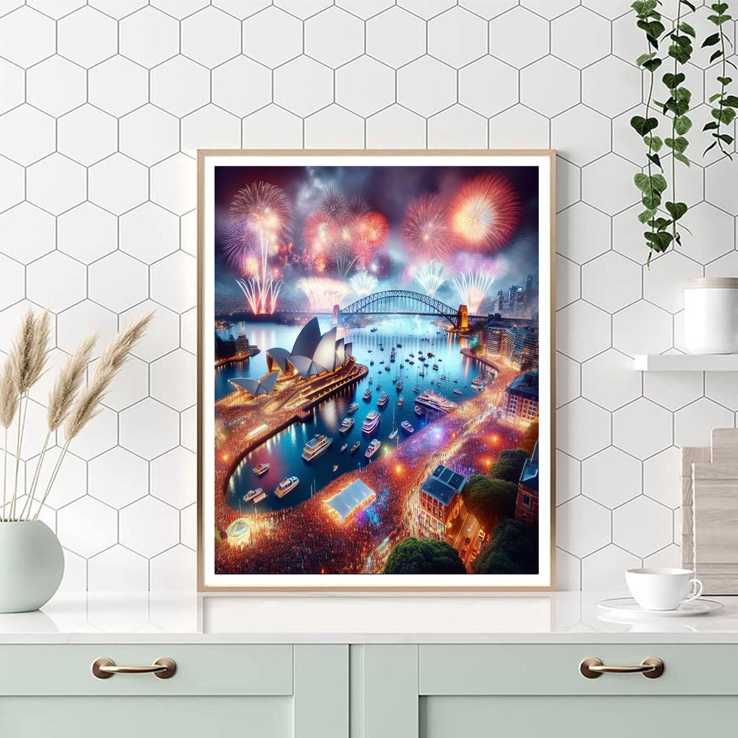 New Year’s Eve Fireworks - Sydney Painting By Numbers Kit