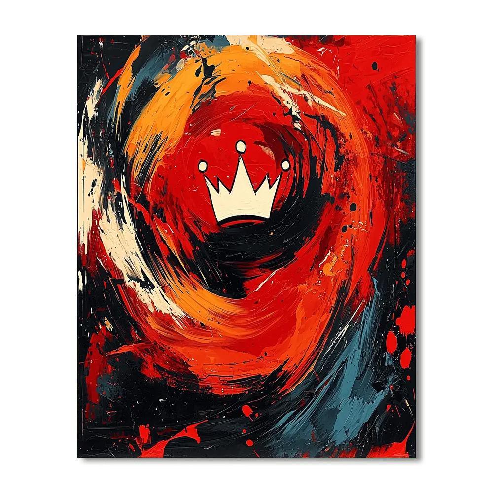 Jean-Michel Basquiat Inspired Crown Of Shadows  Painting By Numbers Kit
