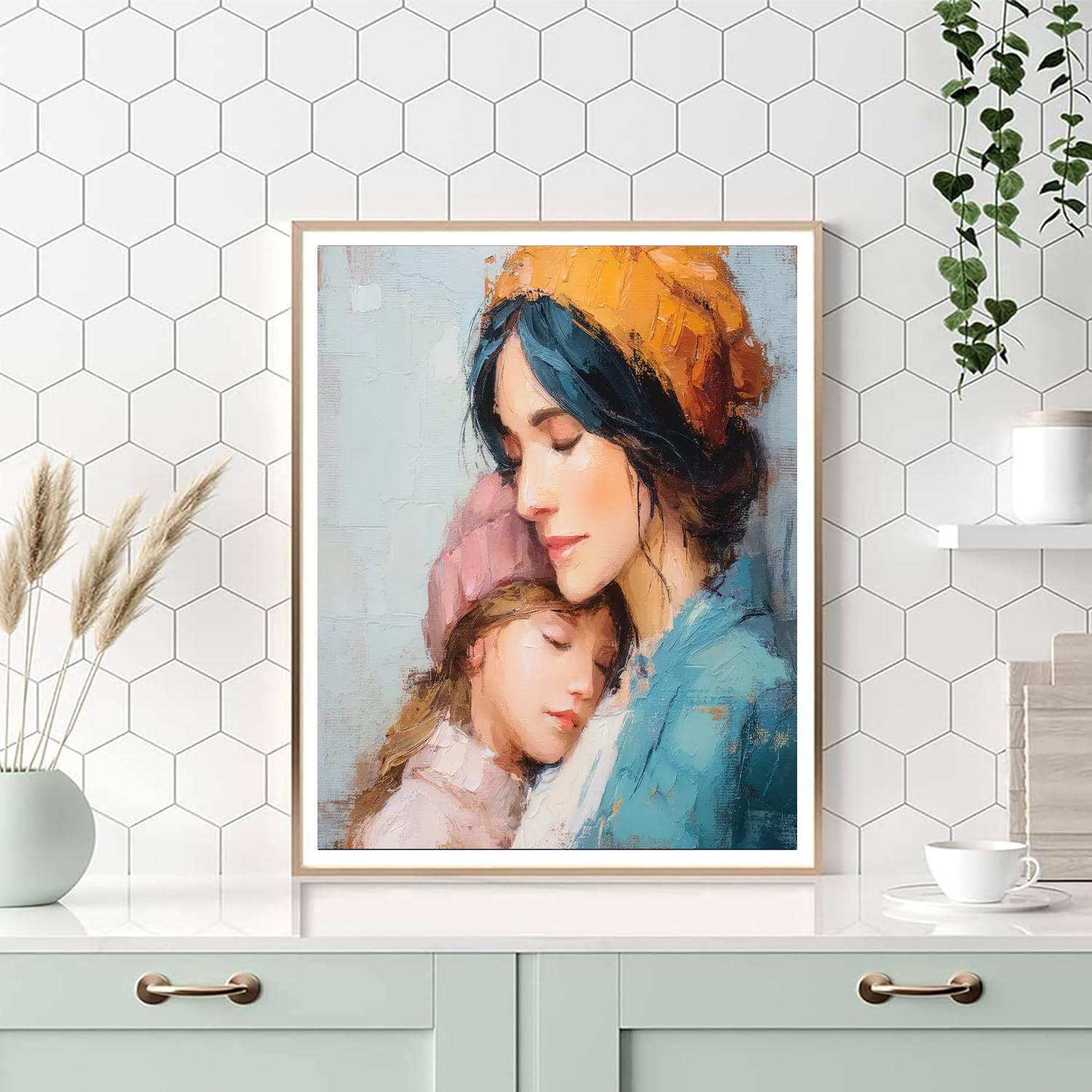 Mother's Gentle Embrace Paint By Color