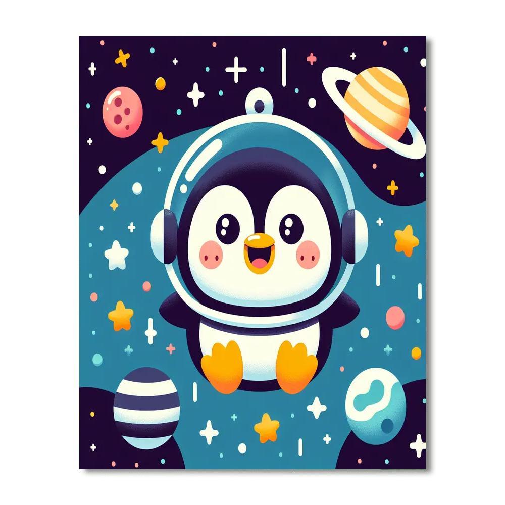 Adventure Space Penguin Paint By Number