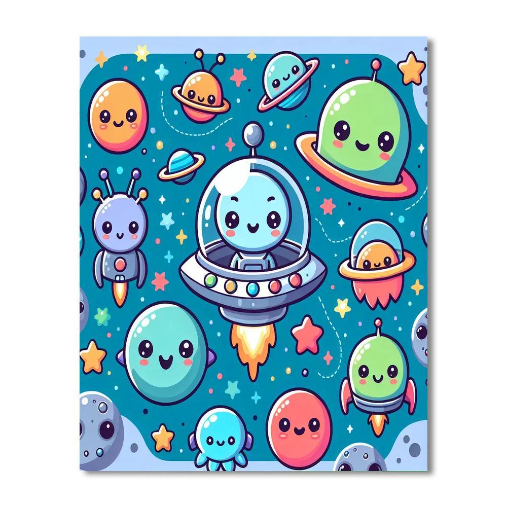 Alien Adventure In Space Paint By Numbers Art