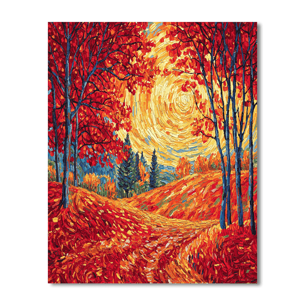 Vincent Van Gogh Inspired Van Gogh's Autumn Grove  Paint By Numbers Kits