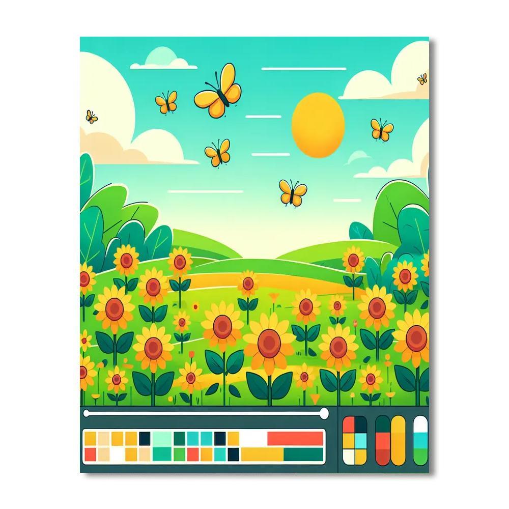 Sunflower Field Follies Paint By Numbers