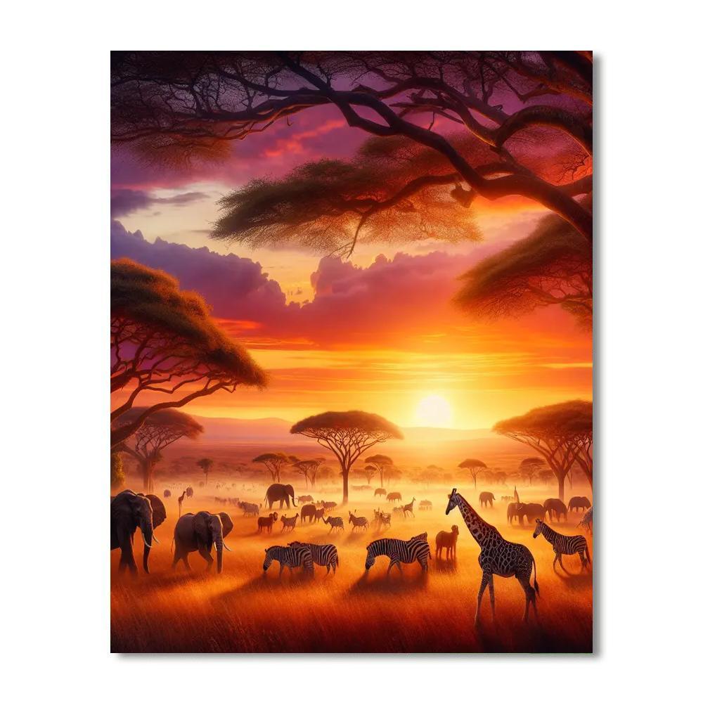 Golden Savanna Wildlife Paint By Numbers Kits