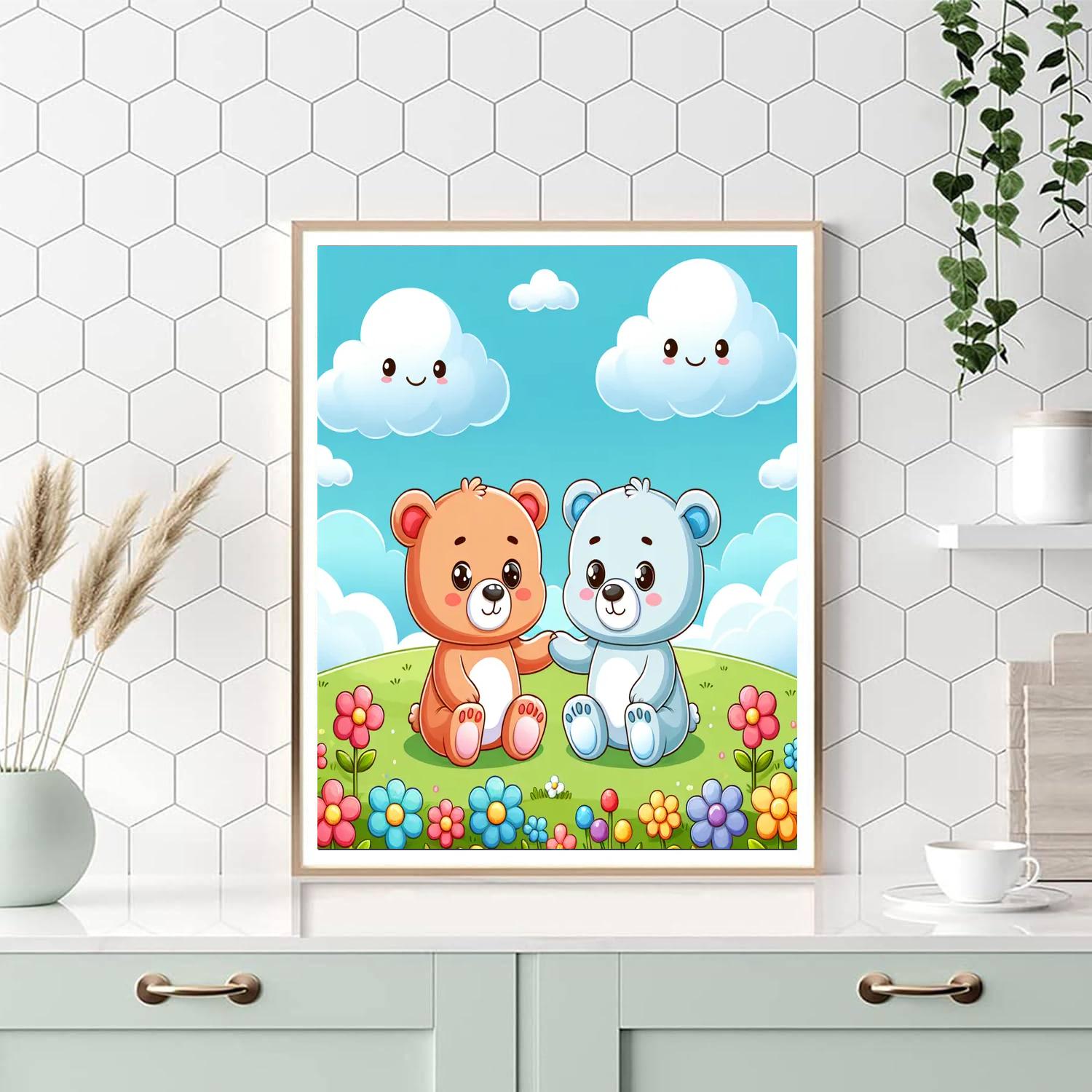 Cuddle Time With Bear Friends Paint By Numbers