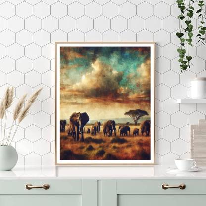 Gentle Giants Of The Savannah Paint By Number