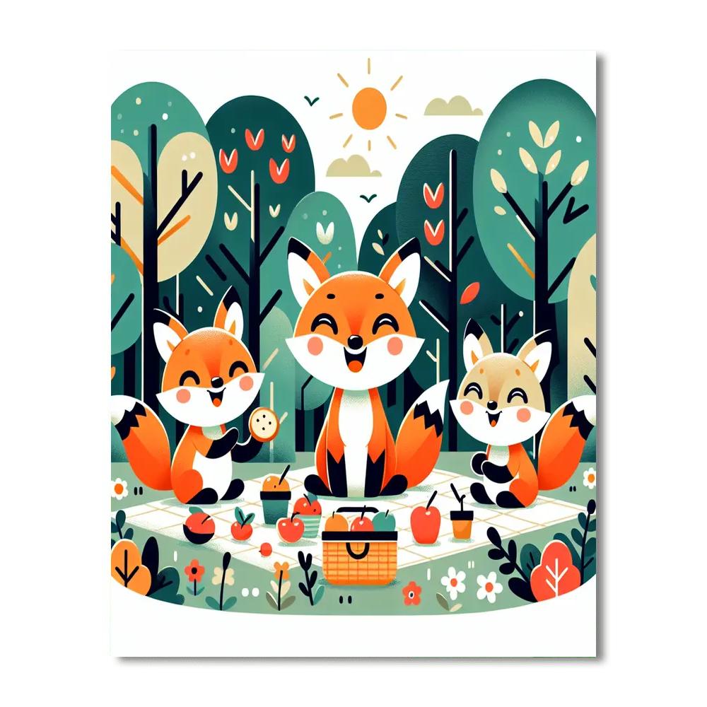 Fluffy Fox Friends Paint By Numbers Kits