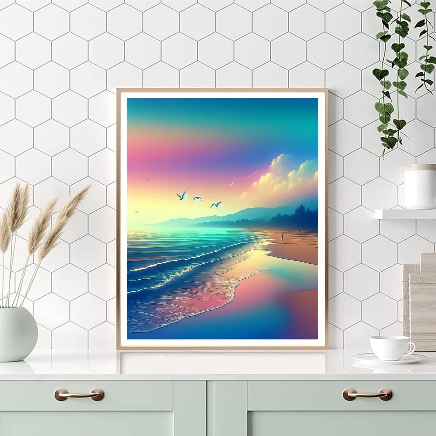 Calming Coastal Escape Painting Number Kit