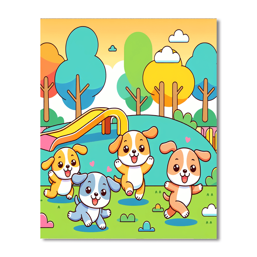 Puppy Playground Pals DIY Paint By Numbers