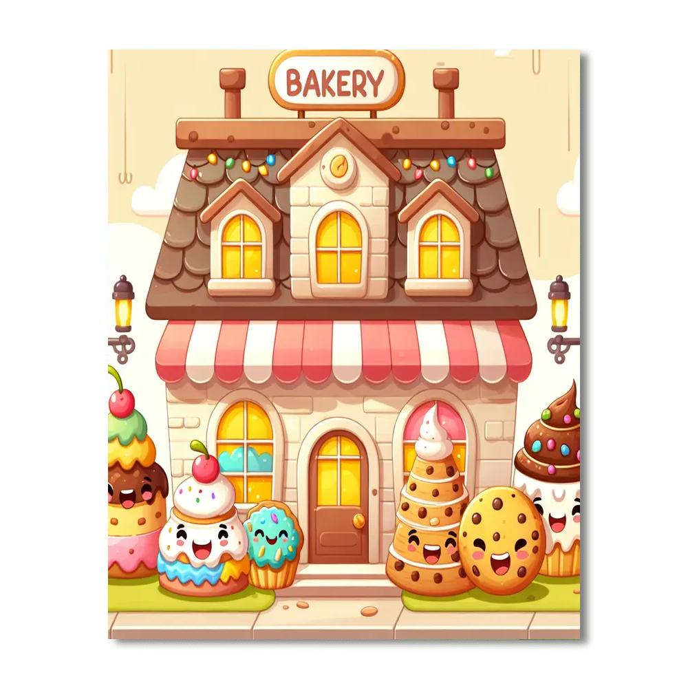 Cheerful Bakery Paint By Numbers