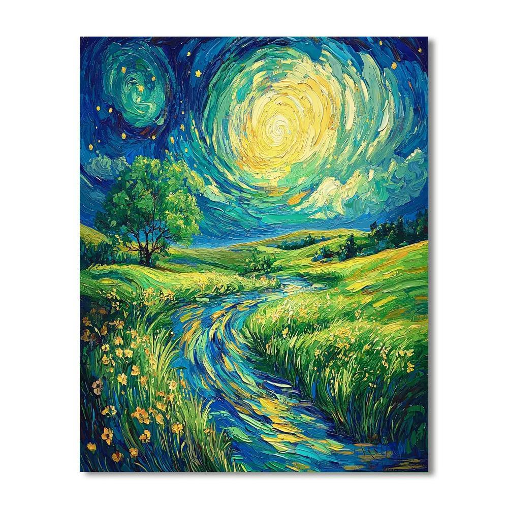 Vincent Van Gogh Inspired Whirling Nature  Paint By Numbers