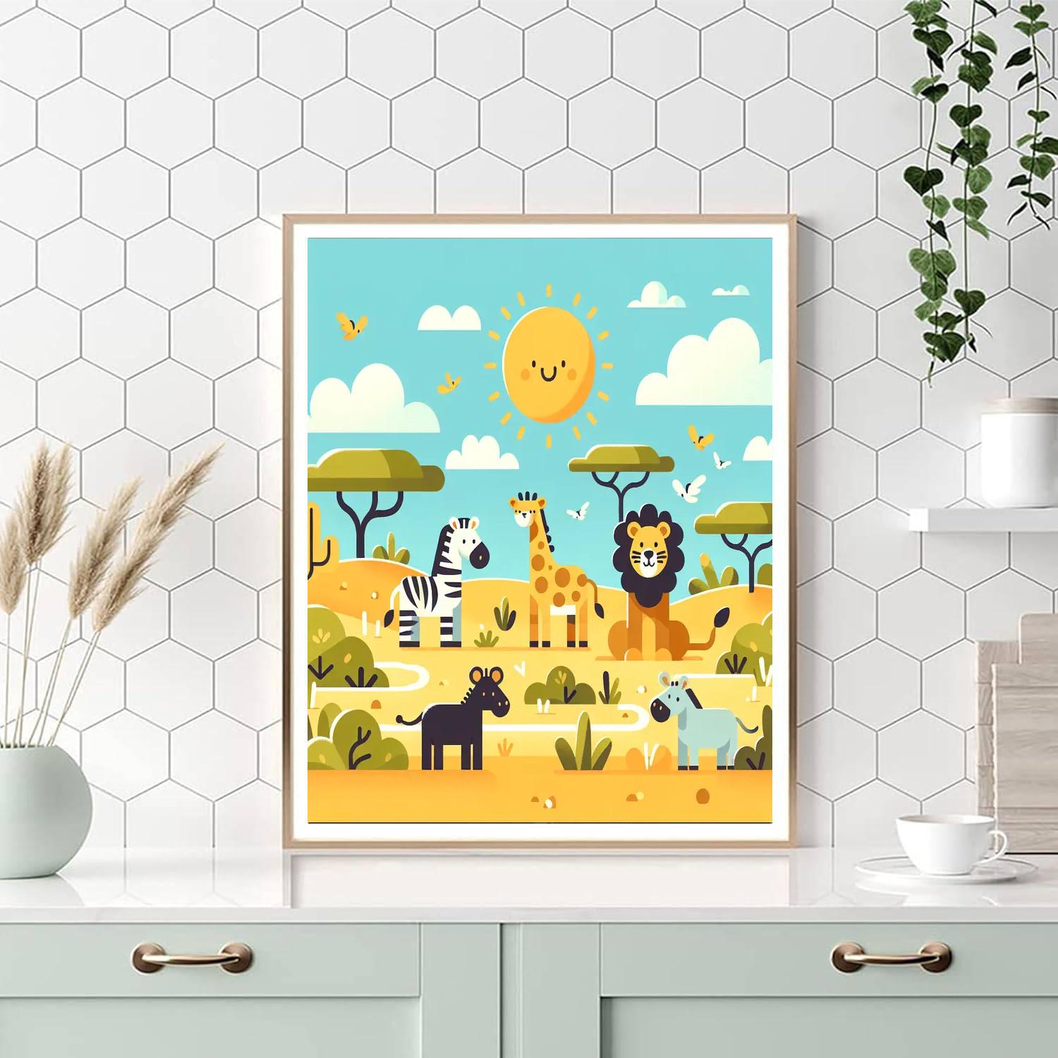 Sunny Safari Surprise Paint By Numbers Art