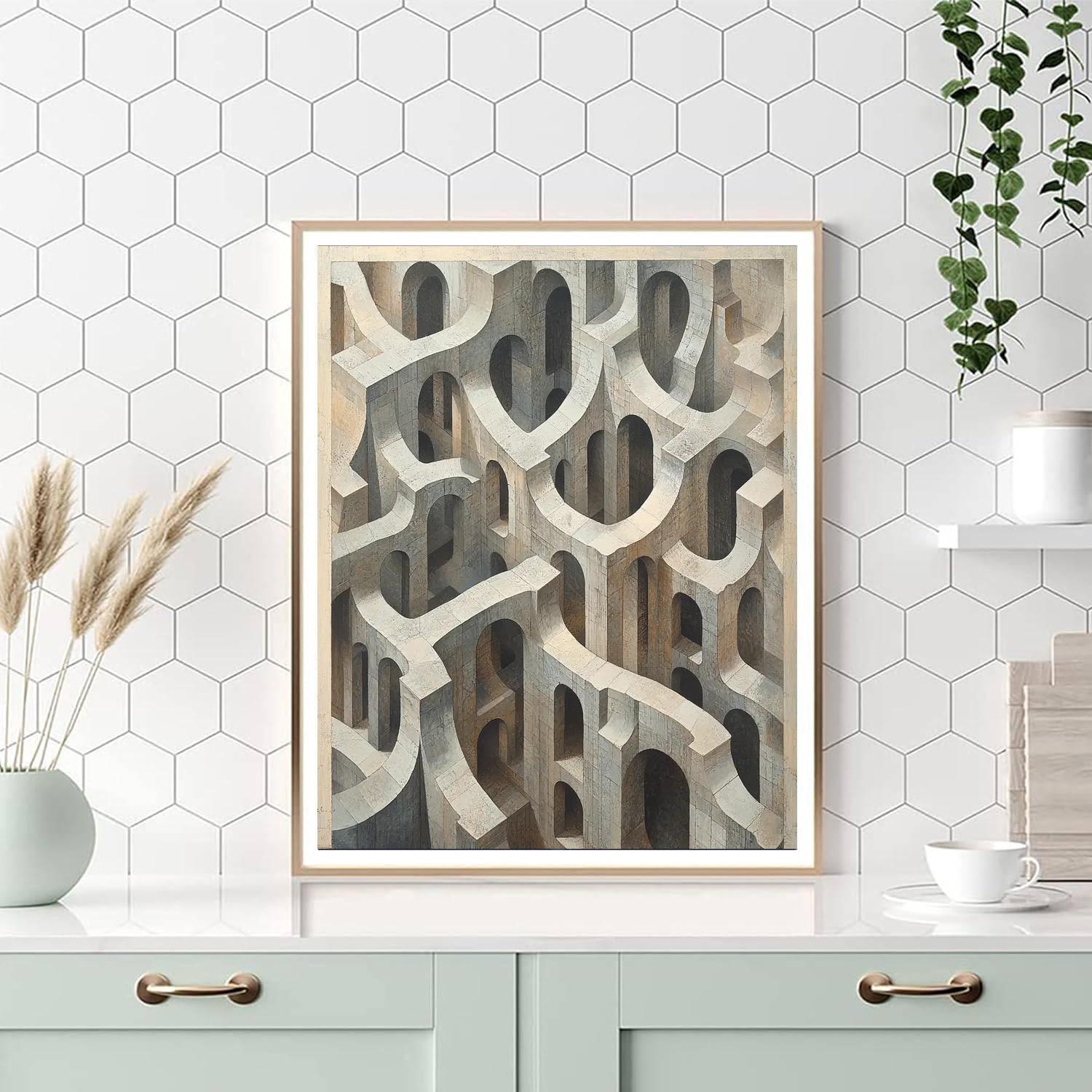 M.C. Escher Inspired Infinite Tesselation  Paint By Number