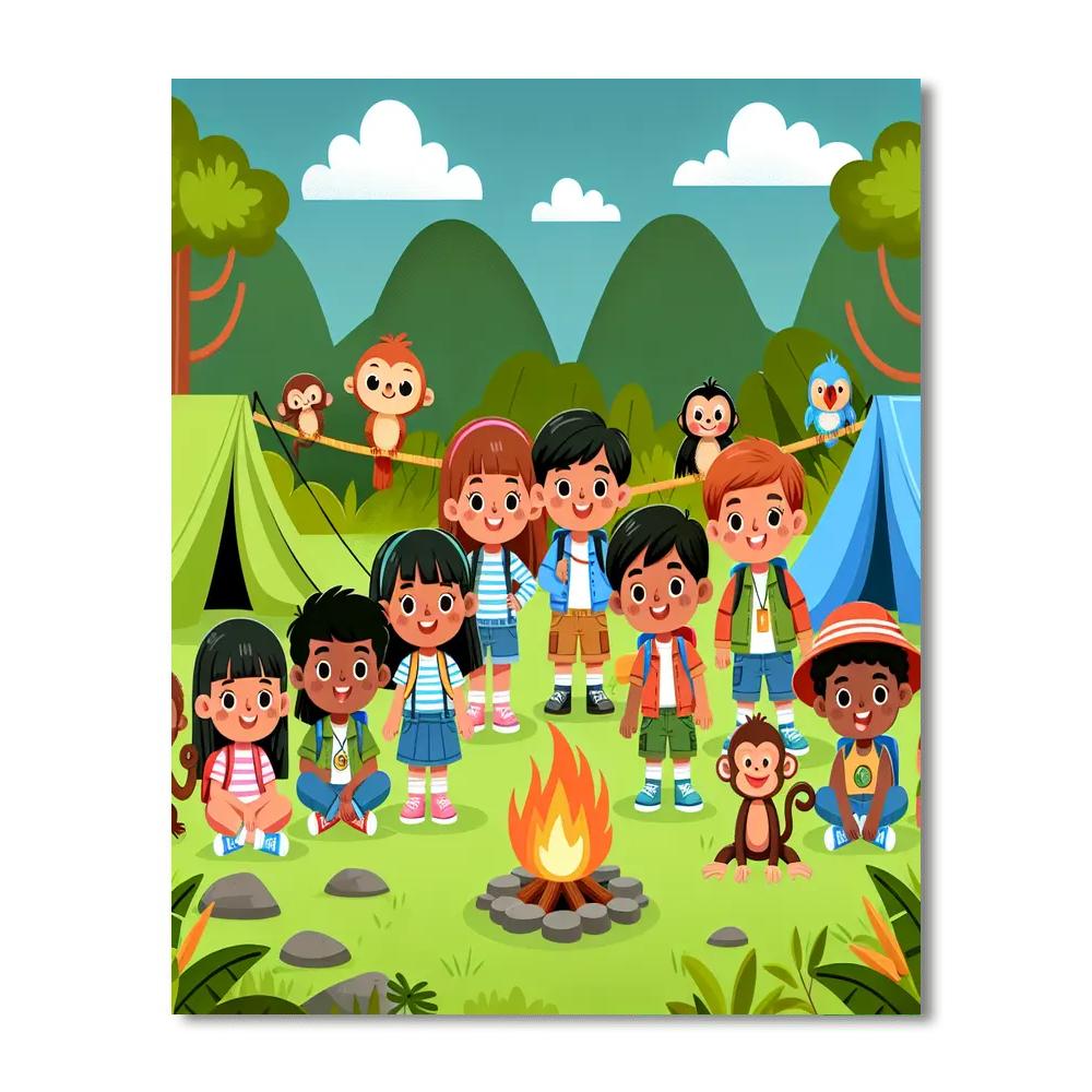 Jungle Camp Safari Paint By Numbers