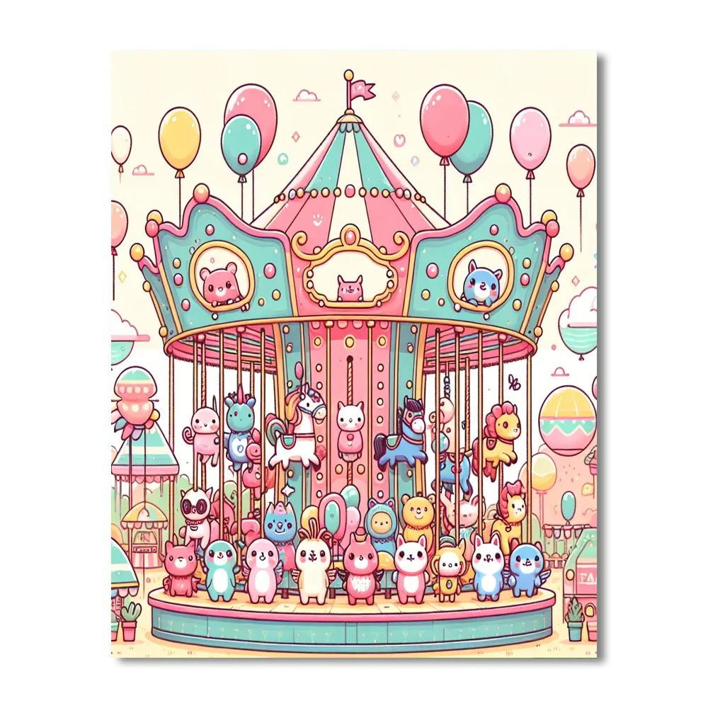 Spinning Carousel Number Painting