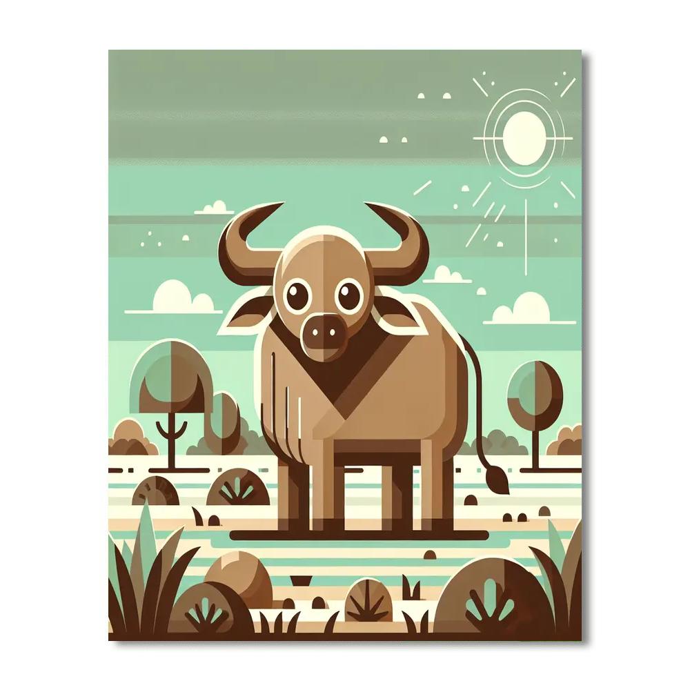 Zesty Zebu Paint By Numbers Art