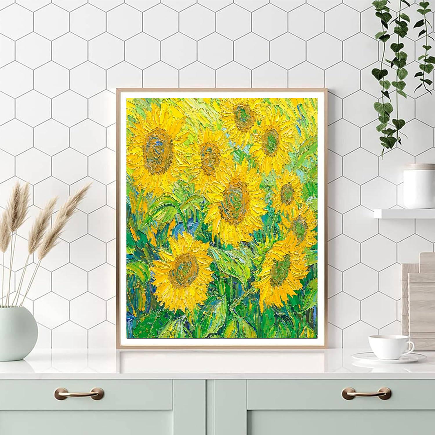 Vincent Van Gogh Inspired Whimsical Sunflowers  Paint By Numbers