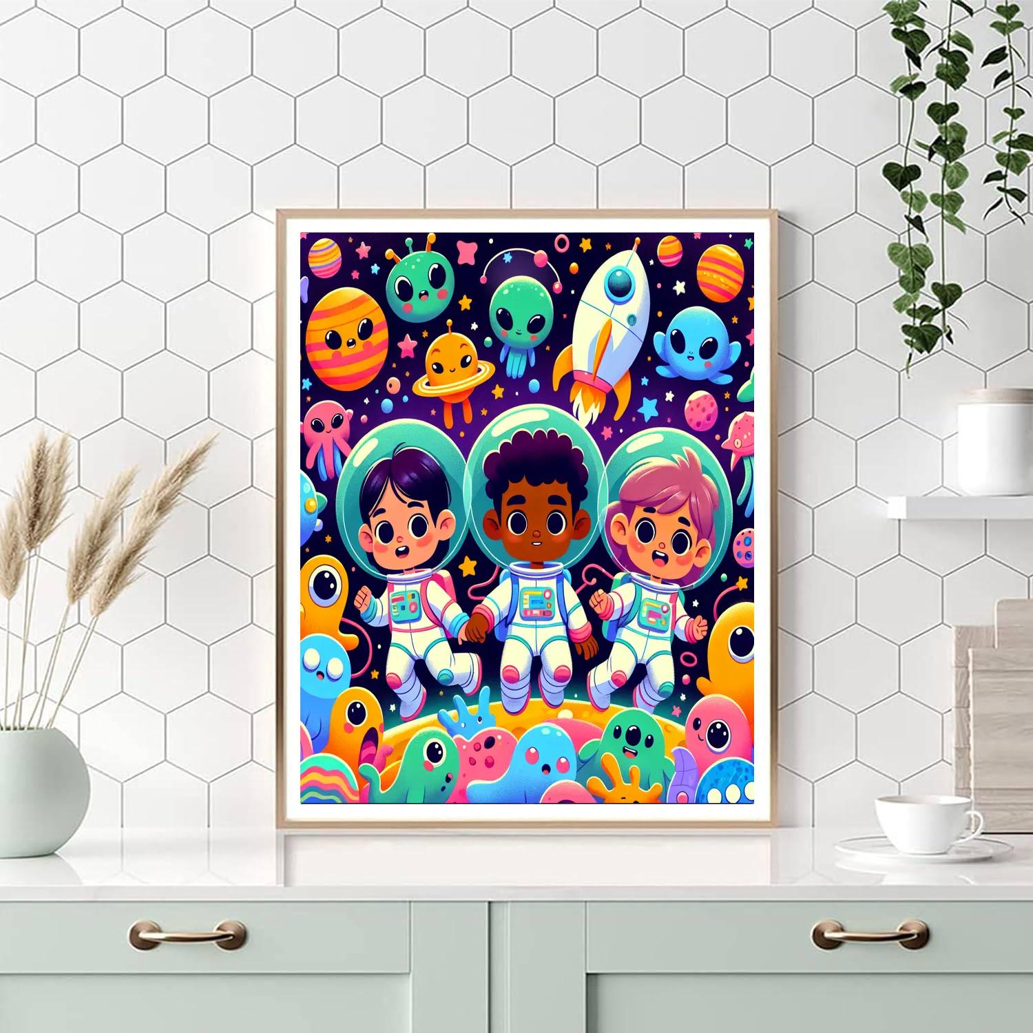 Friendly Space Exploration Painting Number Kit