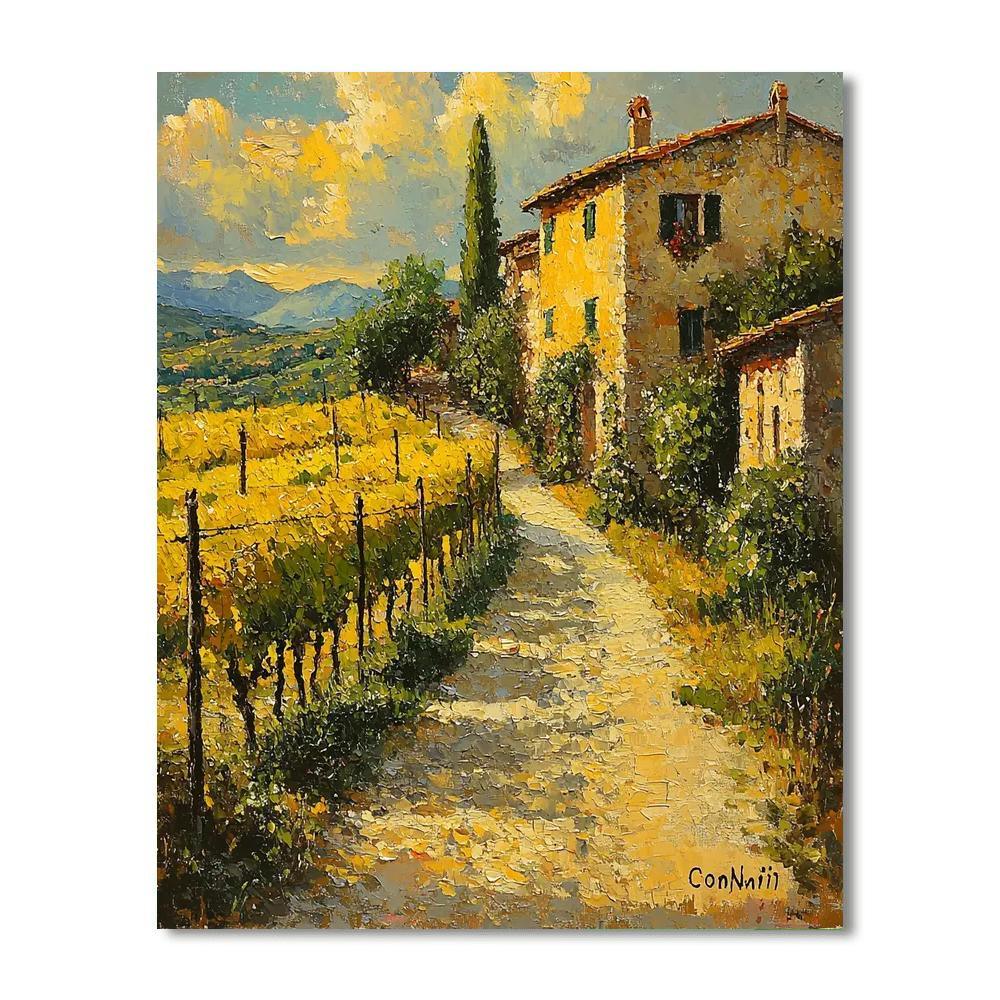 Camille Corot Inspired Charming Tuscan Vineyard  Paint By Numbers Kits