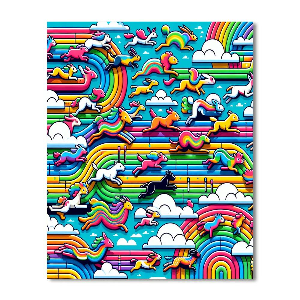Rainbow Road Rally Paint By Numbers