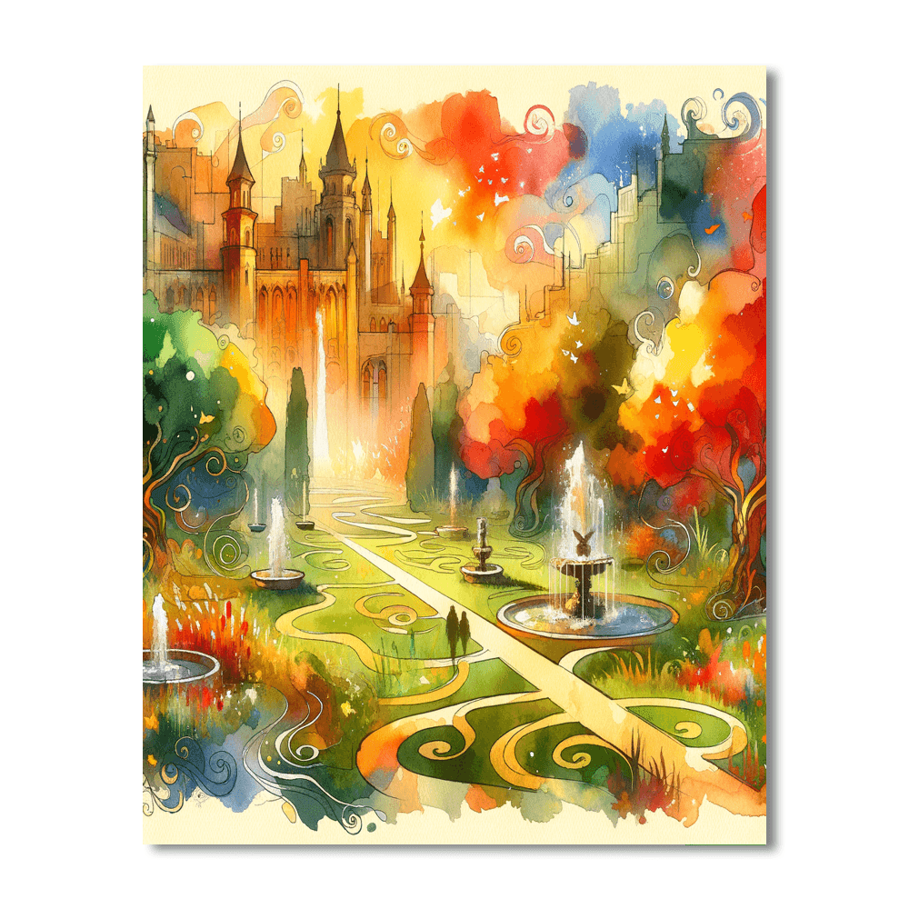 Fantasy Castle Gardens Paint By Color