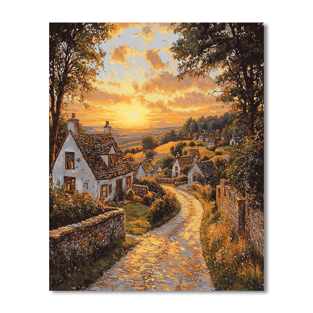 Claude Lorrain Inspired Charming Village Scenery  Painting By Numbers Kit